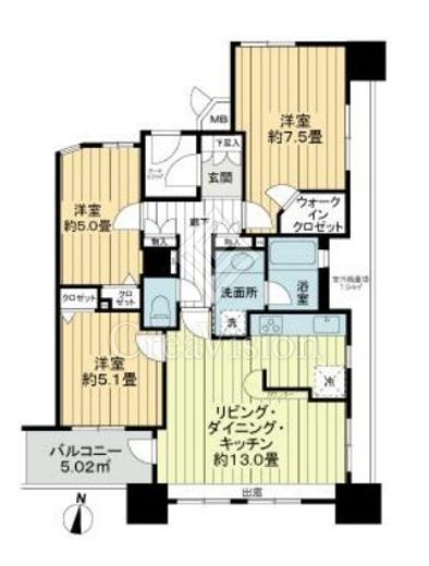 イトーピア大島ステーションコート　1202号室　間取り