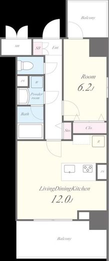 Meanui kinshicho (メアヌイ錦糸町)　705号室　間取り