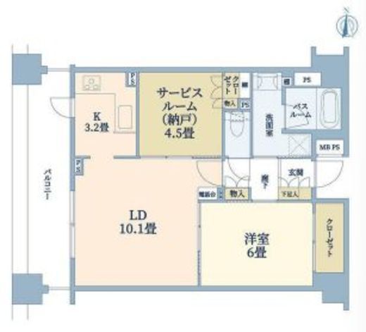 クリオ浅草参番館　706号室　間取り