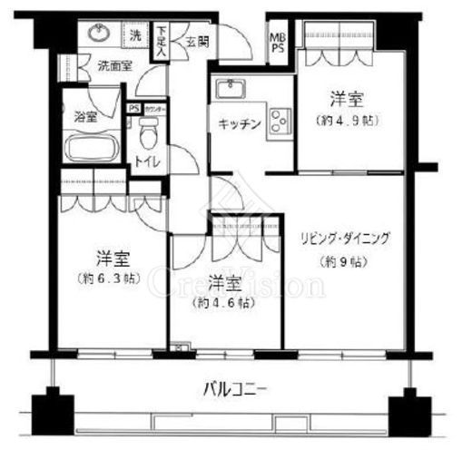 クリオ浅草参番館　311号室　間取り