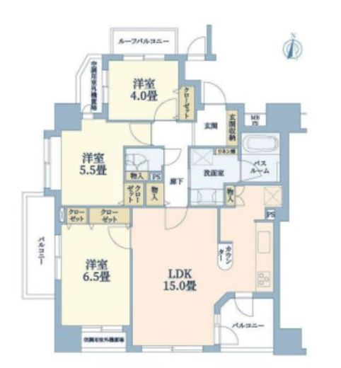 ライオンズシティ東陽町親水公園　701号室　間取り