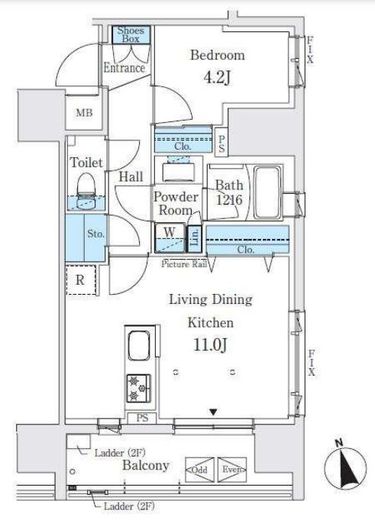 J.GRAN Court浅草　604号室　間取り