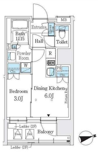 J.GRAN Court浅草　705号室　間取り