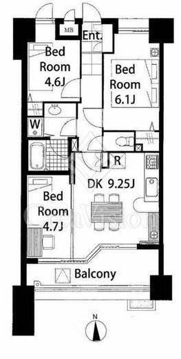 ラナイタウンルネッサンス ハイライズアネックス　603号室　間取り