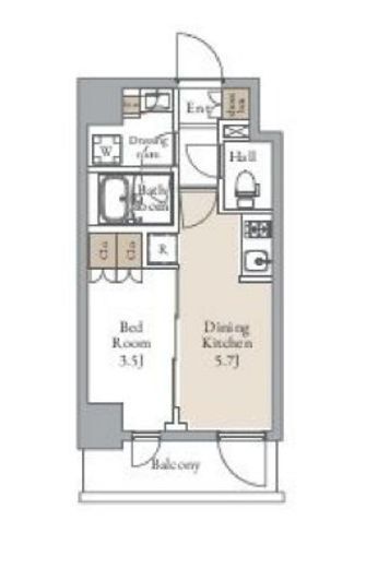 グランカーサ三ノ輪Ⅱ　702号室　間取り