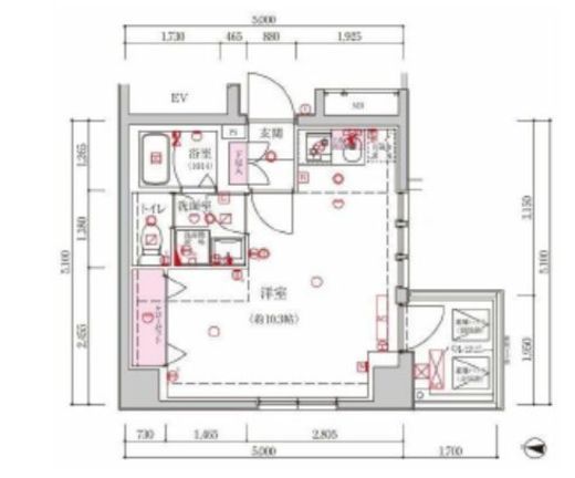 ベルシード新大橋　303号室　間取り