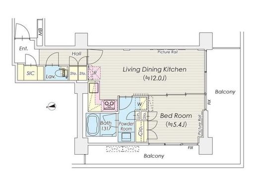 シャトレ信濃町　404号室　間取り