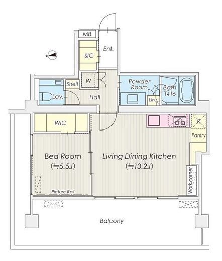 シャトレ信濃町　803号室　間取り