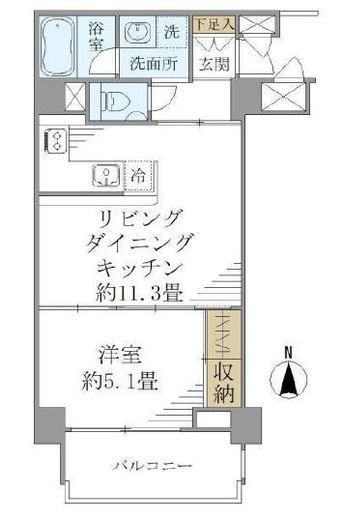 カナルグランデ　201号室　間取り
