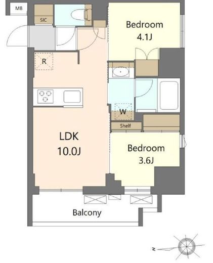 フレンシア御徒町　1203号室　間取り
