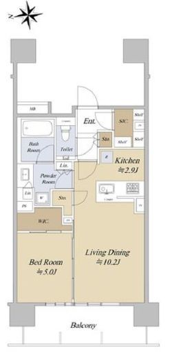 The ASAKUSA RESIDENCE　2F1号室　間取り
