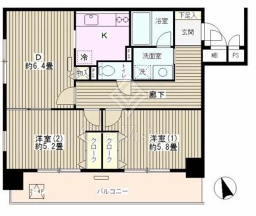 グランス木場公園　202号室　間取り
