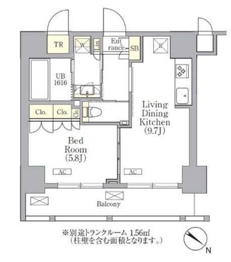 ORSUS三ノ輪 (オルサス三ノ輪)　606号室　間取り