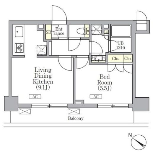 ORSUS三ノ輪 (オルサス三ノ輪)　802号室　間取り