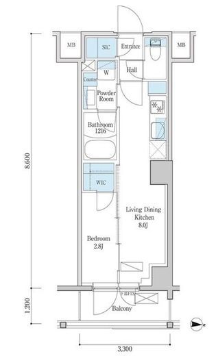 デュオフラッツ篠崎　209号室　間取り
