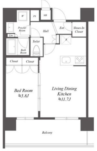 ブランシエスタ浅草千束　1202号室　間取り