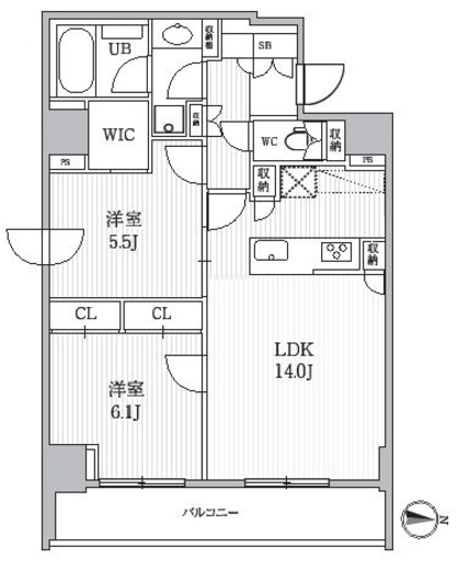 シーズンフラッツ両国EAST　802号室　間取り
