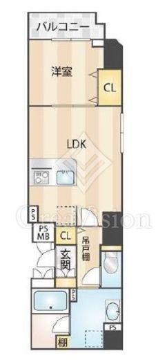 Dolce Vita 浅草橋 (ドルチェヴィータ浅草橋)　301号室　間取り