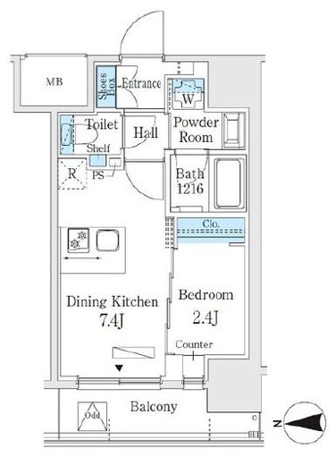 ヴィークブライト湯島　1302号室　間取り
