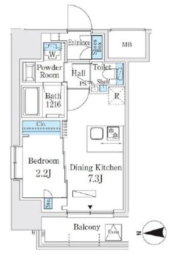ヴィークブライト湯島　601号室　間取り