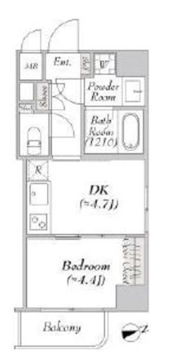 LUMIEC ASAKUSA (ルミーク浅草)　1302号室　間取り