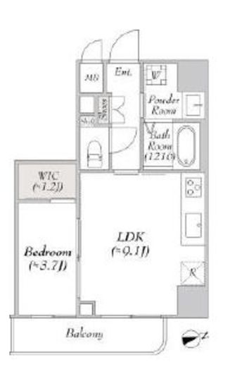 LUMIEC ASAKUSA (ルミーク浅草)　902号室　間取り
