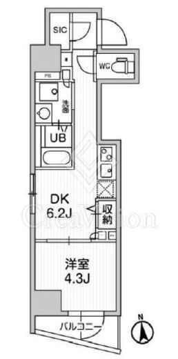 CREATIF秋葉原　801号室　間取り