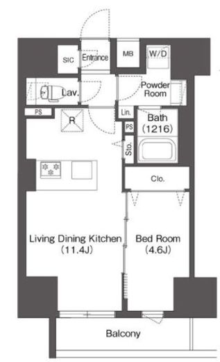 レフィールオーブ浅草橋　801号室　間取り