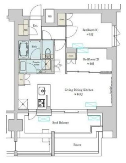 ブリリアイスト上野稲荷町　1202号室　間取り