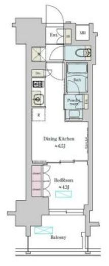 ブリリアイスト上野稲荷町　603号室　間取り