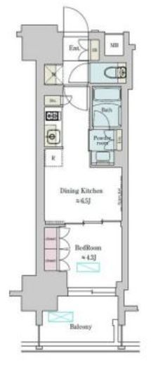 Ｂｒｉｌｌｉａ　ｉｓｔ　上野稲荷町　703号室　間取り