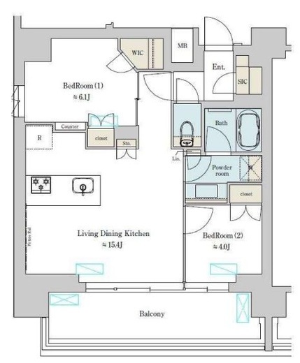 ブリリアイスト上野稲荷町　1301号室　間取り
