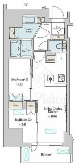 ブリリアイスト上野稲荷町　901号室　間取り