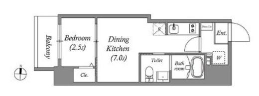 Primal KinshichoⅡ　501号室　間取り
