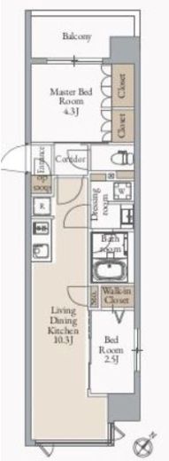 JMFレジデンス蔵前二丁目　1303号室　間取り