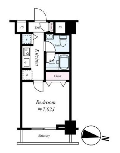 スカイコートパレス大島　708号室　間取り