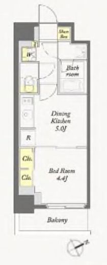 ディームス根岸　404号室　間取り