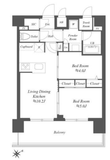 ディームス根岸　506号室　間取り