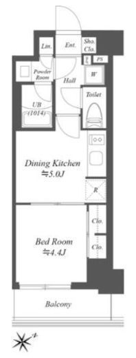 ディームス根岸　704号室　間取り