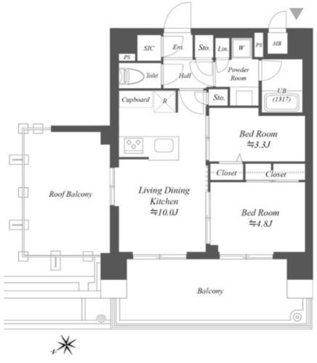 ディームス根岸　706号室　間取り