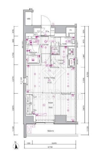 PREMIUM CUBE 上野 (プレミアムキューブ上野)　1201号室　間取り