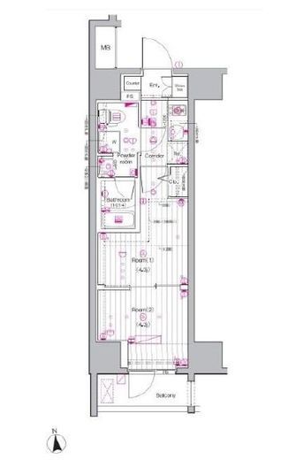 PREMIUM CUBE 上野 (プレミアムキューブ上野)　401号室　間取り