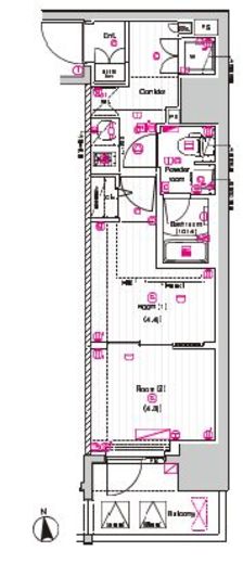 PREMIUM CUBE 上野 (プレミアムキューブ上野)　803号室　間取り