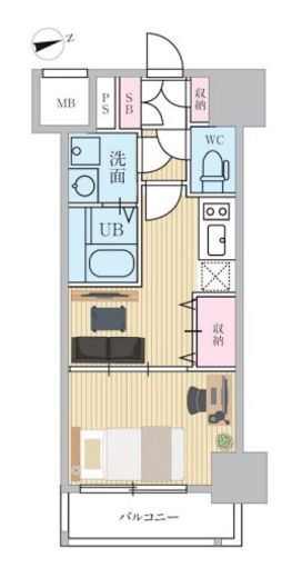 エスティメゾン門前仲町　1202号室　間取り