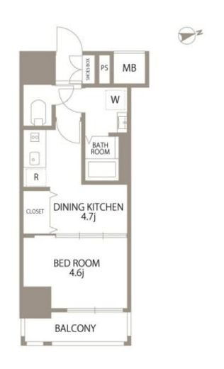 エスティメゾン門前仲町　401号室　間取り