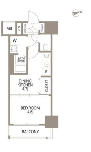 エスティメゾン門前仲町　602号室　間取り