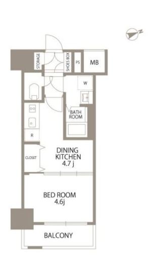 エスティメゾン門前仲町　803号室　間取り