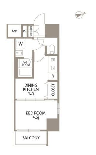 エスティメゾン門前仲町　804号室　間取り