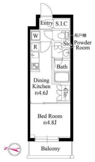 グランパセオ清澄白河Ⅱ　806号室　間取り