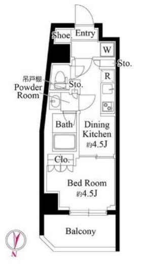 グランパセオ清澄白河Ⅱ　808号室　間取り
